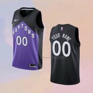 Camiseta Toronto Raptors Personalizada Earned 2020-21 Negro Violeta