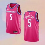 Camiseta Washington Wizards Cassius Winston NO 5 Ciudad 2022-23 Rosa