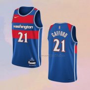 Camiseta Washington Wizards Daniel Gafford NO 21 Ciudad 2021-22 Azul