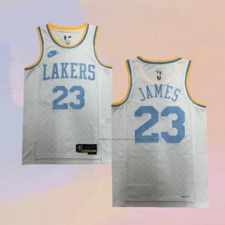 Camiseta Los Angeles Lakers LeBron James NO 23 Classic 2022-23 Blanco