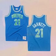 Camiseta Minnesota Timberwolves Kevin Garnett NO 21 Hardwood Classics Throwback Azul