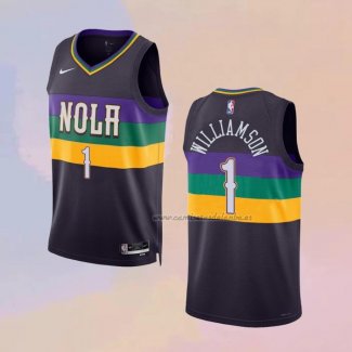 Camiseta New Orleans Pelicans Zion Williamson NO 1 Ciudad 2022-23 Violeta