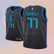 Camiseta Nino Dallas Mavericks Luka Doncic NO 77 Ciudad 2018-19 Azul