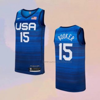 Camiseta USA 2021 Devin Booker NO 15 Azul