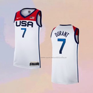 Camiseta USA 2021 Kevin Durant NO 7 Blanco