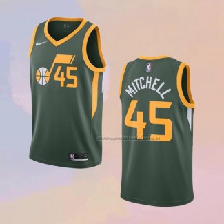 Camiseta Utah Jazz Donovan Mitchell NO 45 Earned 2018-19 Verde