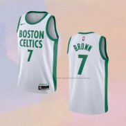 Camiseta Boston Celtics Jaylen Brown NO 7 Ciudad 2020-21 Blanco