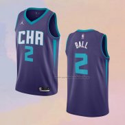 Camiseta Charlotte Hornets LaMelo Ball NO 2 Statement Edition Violeta