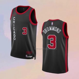 Camiseta Chicago Bulls Andre Drummond NO 3 Ciudad 2023-24 Negro