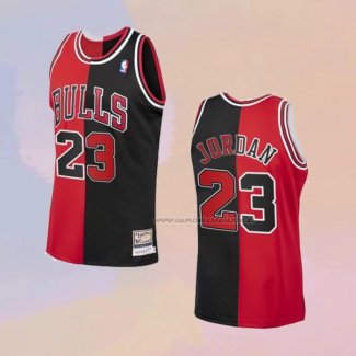 Camiseta Chicago Bulls Michael Jordan NO 23 Split Negro Rojo