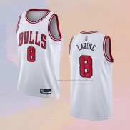 Camiseta Chicago Bulls Zach Lavine NO 8 Association 2021 Blanco