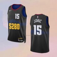 Camiseta Denver Nuggets Nikola Jokic NO 15 Ciudad 2023-24 Negro