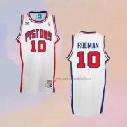 Camiseta Detroit Pistons Dennis Rodman NO 10 Retro Blanco