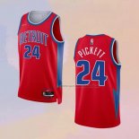 Camiseta Detroit Pistons Jamorko Pickett NO 24 Ciudad 2021-22 Rojo