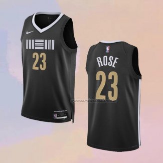 Camiseta Memphis Grizzlies Derrick Rose NO 23 Ciudad 2023-24 Negro