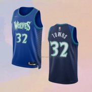 Camiseta Minnesota Timberwolves Anthony Towns NO 32 Ciudad 2021-22 Azul