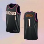 Camiseta Phoenix Suns Devin Booker NO 1 Ciudad 2019-20 Negro