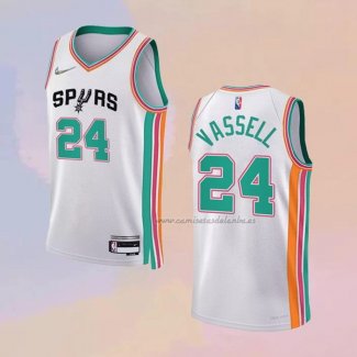 Camiseta San Antonio Spurs Devin Vassell NO 24 Ciudad 2021-22 Blanco