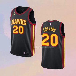 Camiseta Atlanta Hawks John Collins NO 20 Statement 2020-21 Negro