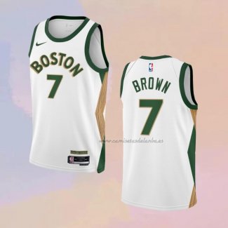 Camiseta Boston Celtics Jaylen Brown NO 7 Ciudad 2023-24 Blanco