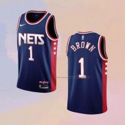 Camiseta Brooklyn Nets Bruce Brown NO 1 Ciudad 2021-22 Azul