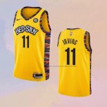 Camiseta Brooklyn Nets Kyrie Irving NO 11 Ciudad 2020-21 Amarillo