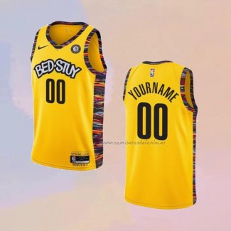 Camiseta Brooklyn Nets Personalizada Ciudad 2020-21 Amarillo