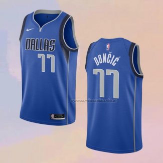 Camiseta Dallas Mavericks Luka Doncic NO 77 Icon 2020-21 Azul