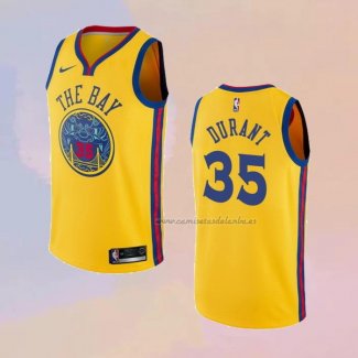 Camiseta Golden State Warriors Kevin Durant NO 35 Ciudad Amarillo