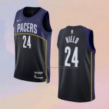 Camiseta Indiana Pacers Buddy Hield NO 24 Ciudad 2022-23 Azul