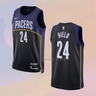 Camiseta Indiana Pacers Buddy Hield NO 24 Ciudad 2022-23 Azul