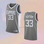 Camiseta Los Angeles Clippers Nicolas Batum NO 33 Earned 2020-21 Gris