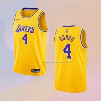 Camiseta Los Angeles Lakers Rajon Rondo NO 4 Icon Amarillo