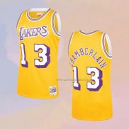 Camiseta Los Angeles Lakers Wilt Chamberlain NO 13 Mitchell & Ness 1971-72 Amarillo