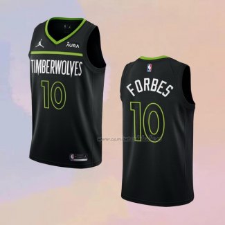 Camiseta Minnesota Timberwolves Bryn Forbes NO 10 Statement 2022-23 Negro