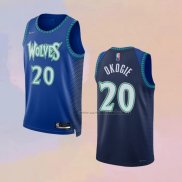 Camiseta Minnesota Timberwolves Josh Okogie NO 20 Ciudad 2021-22 Azul