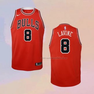 Camiseta Nino Chicago Bulls Zach Lavine NO 8 Icon Rojo