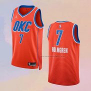 Camiseta Oklahoma City Thunder Chet Holmgren NO 7 Statement Naranja