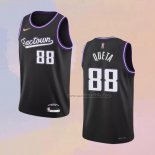 Camiseta Sacramento Kings Neemias Queta NO 88 Ciudad 2021-22 Negro