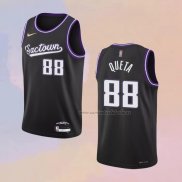 Camiseta Sacramento Kings Neemias Queta NO 88 Ciudad 2021-22 Negro