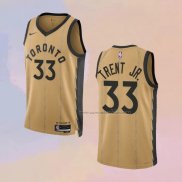 Camiseta Toronto Raptors Gary Trent JR. NO 33 Ciudad 2023-24 Oro