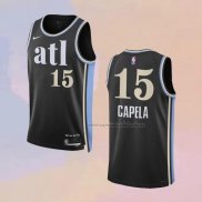 Camiseta Atlanta Hawks Clint Capela NO 15 Ciudad 2023-24 Negro