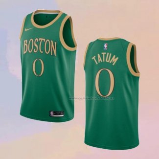 Camiseta Boston Celtics Jayson Tatum NO 0 Ciudad Verde