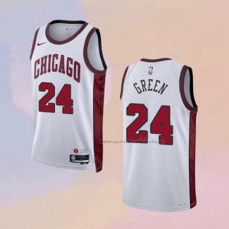 Camiseta Chicago Bulls Javonte Green NO 24 Ciudad 2022-23 Blanco