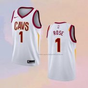 Camiseta Cleveland Cavaliers Derrick Rose NO 1 Association 2017-18 Blanco