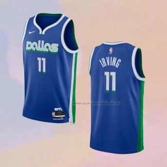 Camiseta Dallas Mavericks Kyrie Irving NO 11 Ciudad 2022-23 Azul