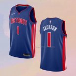 Camiseta Detroit Pistons Reggie Jackson NO 1 Icon Azul