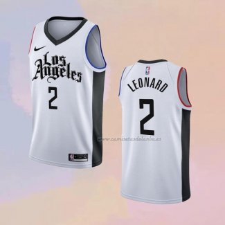 Camiseta Los Angeles Clippers Kawhi Leonard NO 2 Ciudad 2019-20 Blanco