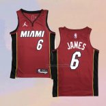 Camiseta Miami Heat LeBron James NO 6 Statement 2020-21 Rojo