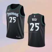 Camiseta Minnesota Timberwolves Derrick Rose NO 25 Classic Negro